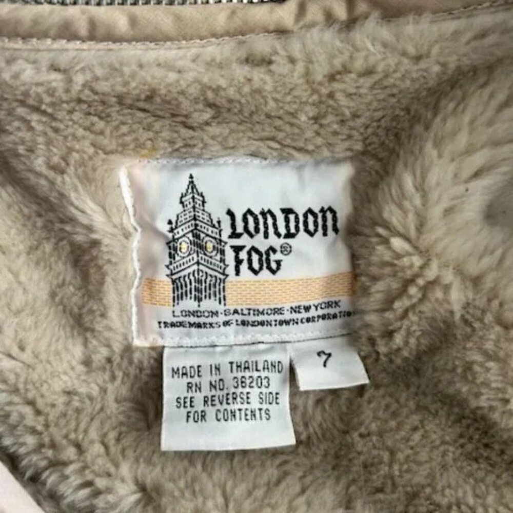 Vintage Girls London Fog Size 7 Double Breasted Raincoat Zip Out Lining EUC - Picture 2 of 4